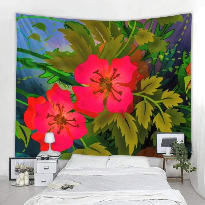 Гобелен с принтом листьев растений настенное украшение в скандинавском стиле