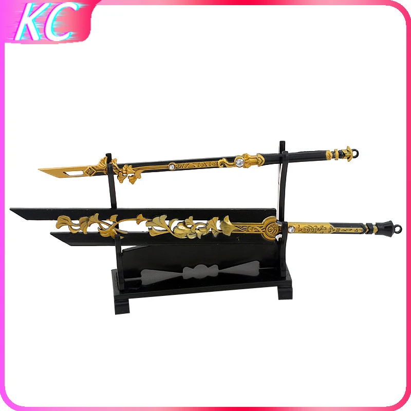 

22 Cm Word Kanata Blade Swords Weapon Model Props Ask Water Hidden Knife Keychain Game Anime Alloy Craft Toys For Children Gift
