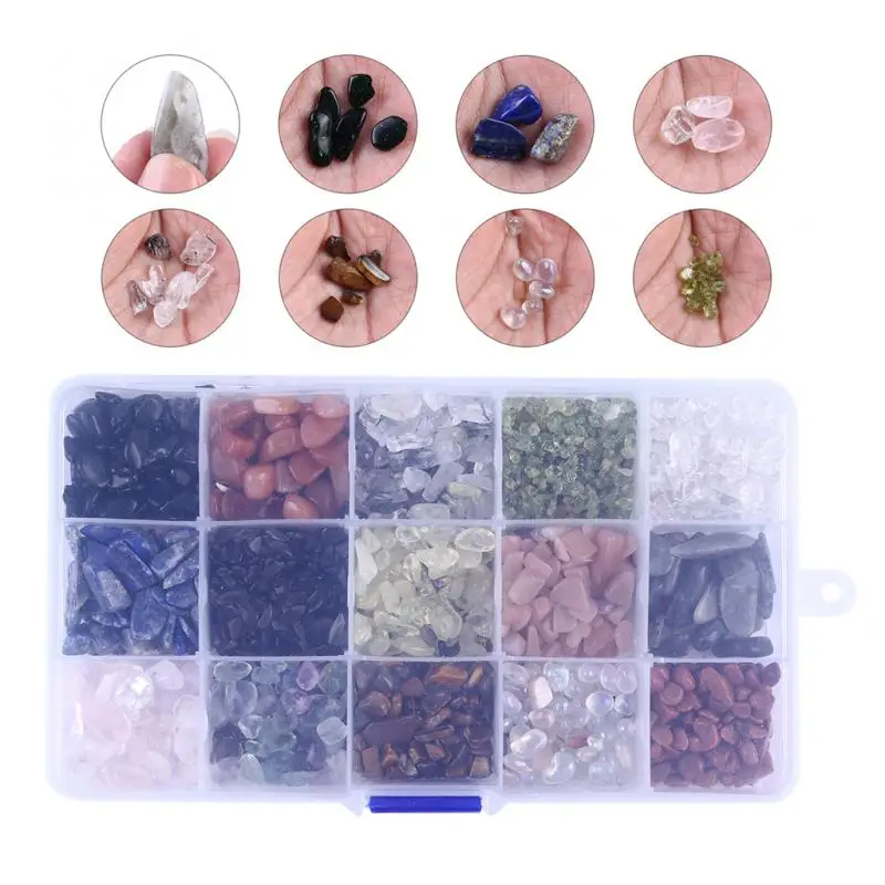 

Gemstone Mineral Crystal Polish Healing Natural Chakra Tumbled Stone Healing Meditation Decor Box DIY Jewelry Gifts new