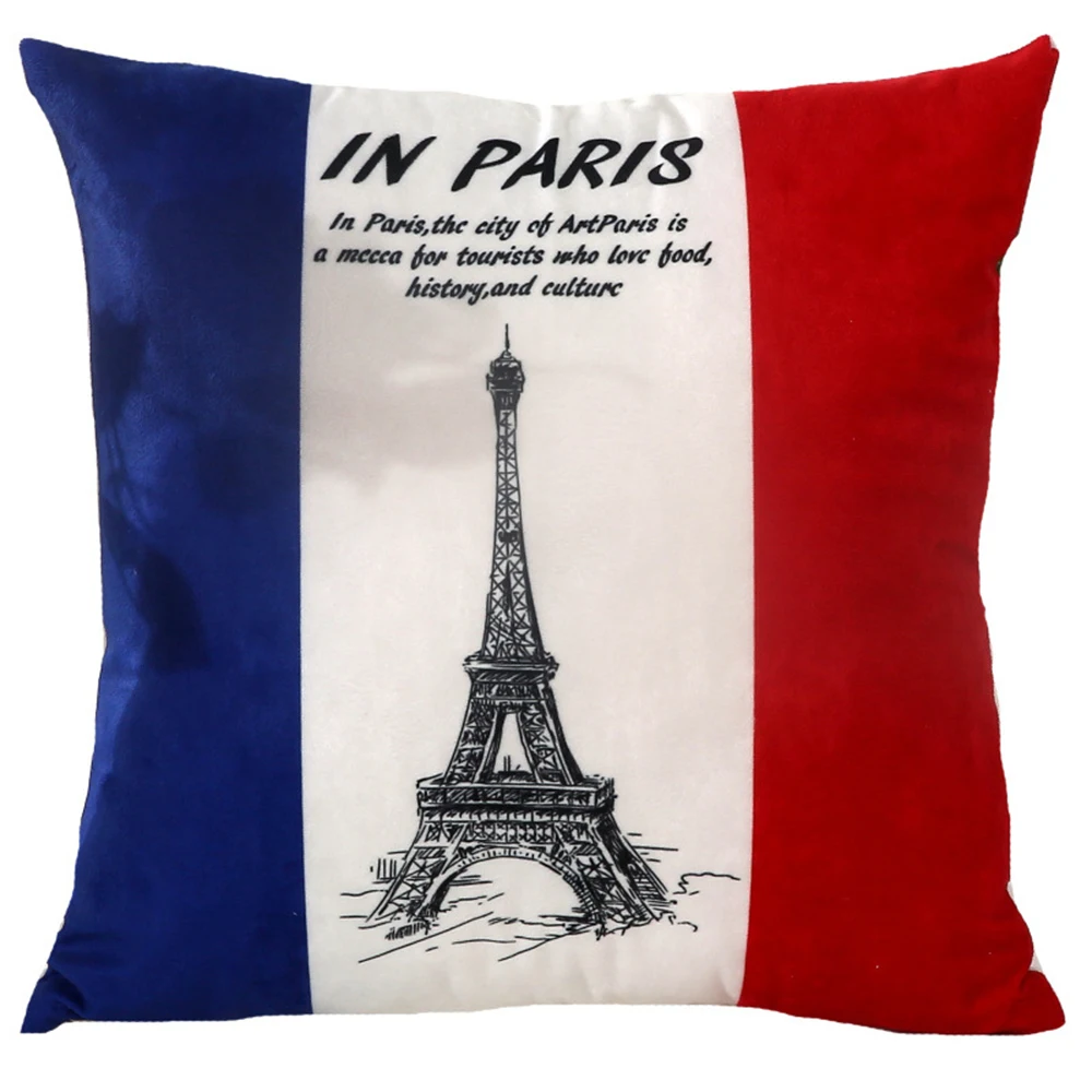 

Eiffel Tower Cotton Linen 45X45CM Cushion Cover Waist Pillow Case Living Room Chair Sofa Home Decoration