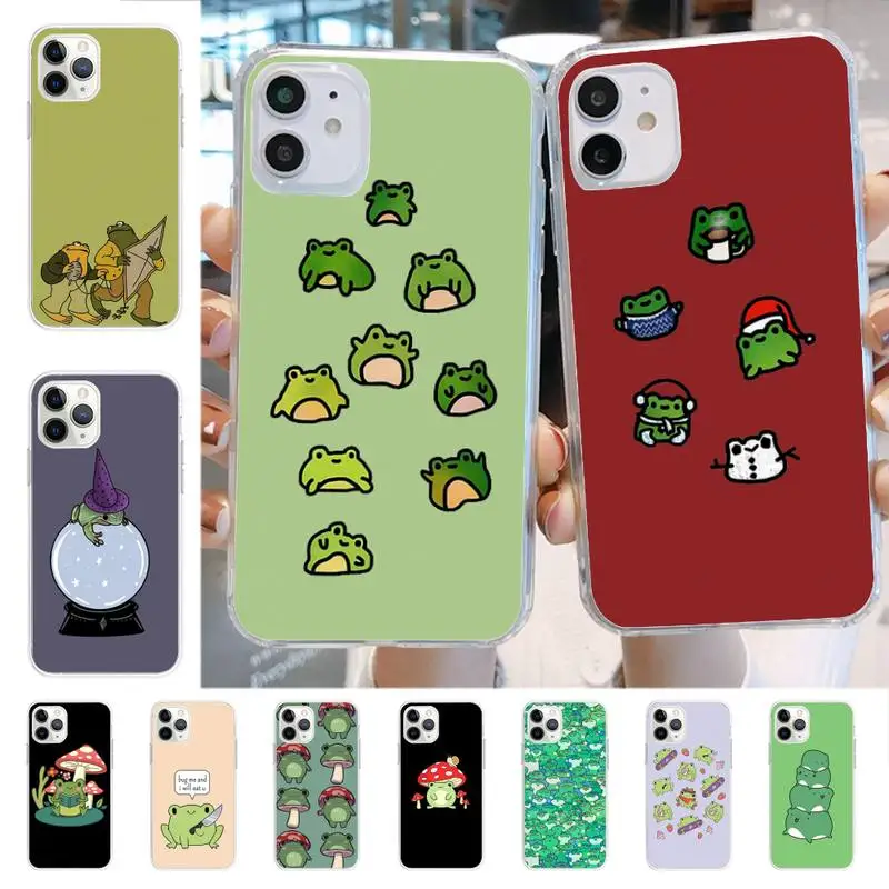 

YNDFCNB Funny Animal Frog Phone Case for iPhone 11 12 13 mini pro XS MAX 8 7 6 6S Plus X 5S SE 2020 XR cover