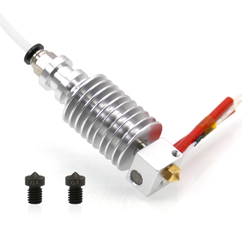 

For Anycubic I3 Mega Hotend 12V With 2PCS Hardened Steel 0.4Mm For E3D V6 Nozzles For Extruder 3D Print Hotend