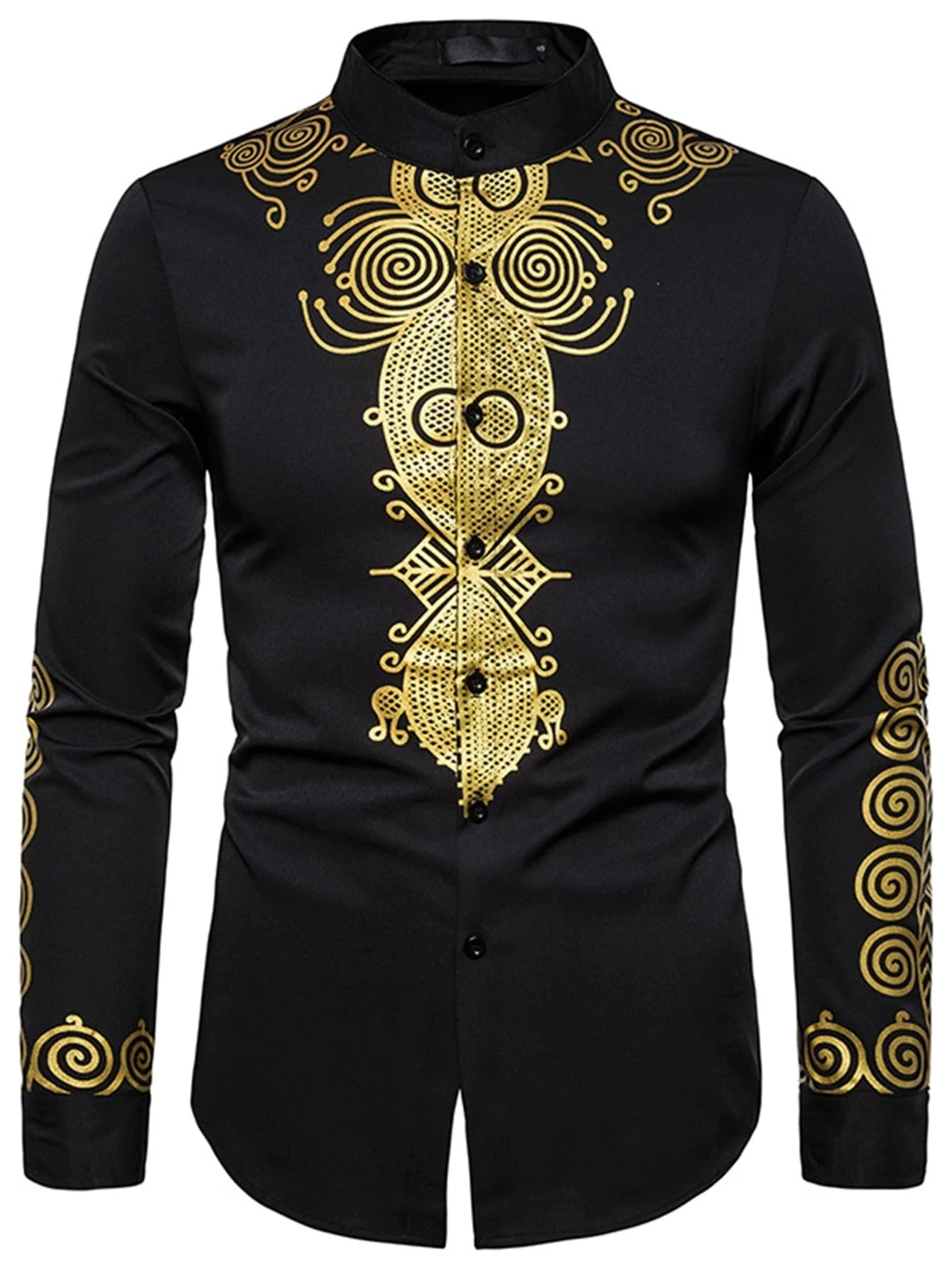 

2023 Spring Autumn New Men's Long Sleeve Dress Shirts For Men Slim Fit Social Business Blouse Printing Single-Breasted Shirt