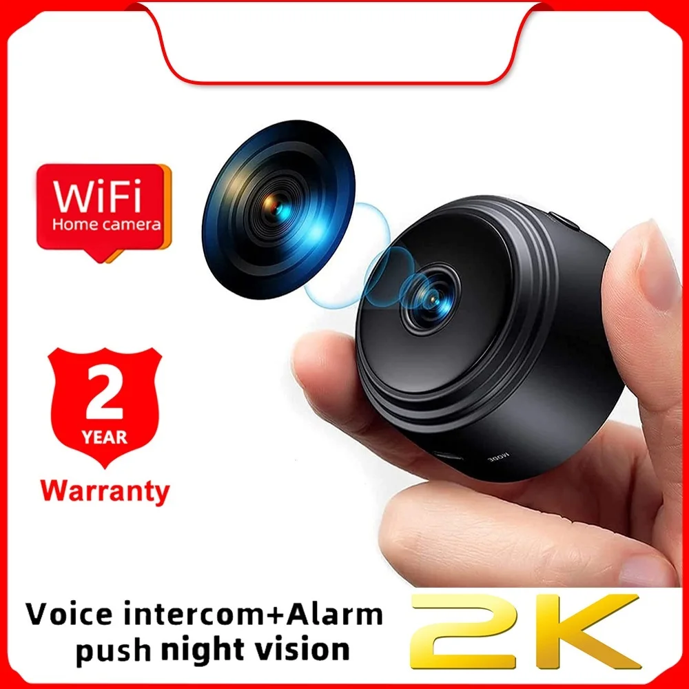 

HD 2K Wi-Fi IP-камера для домашней безопасности 1080P небольшая ИК-камера ночного видения с датчиком движения портативная мини-камера видеонаблюде...