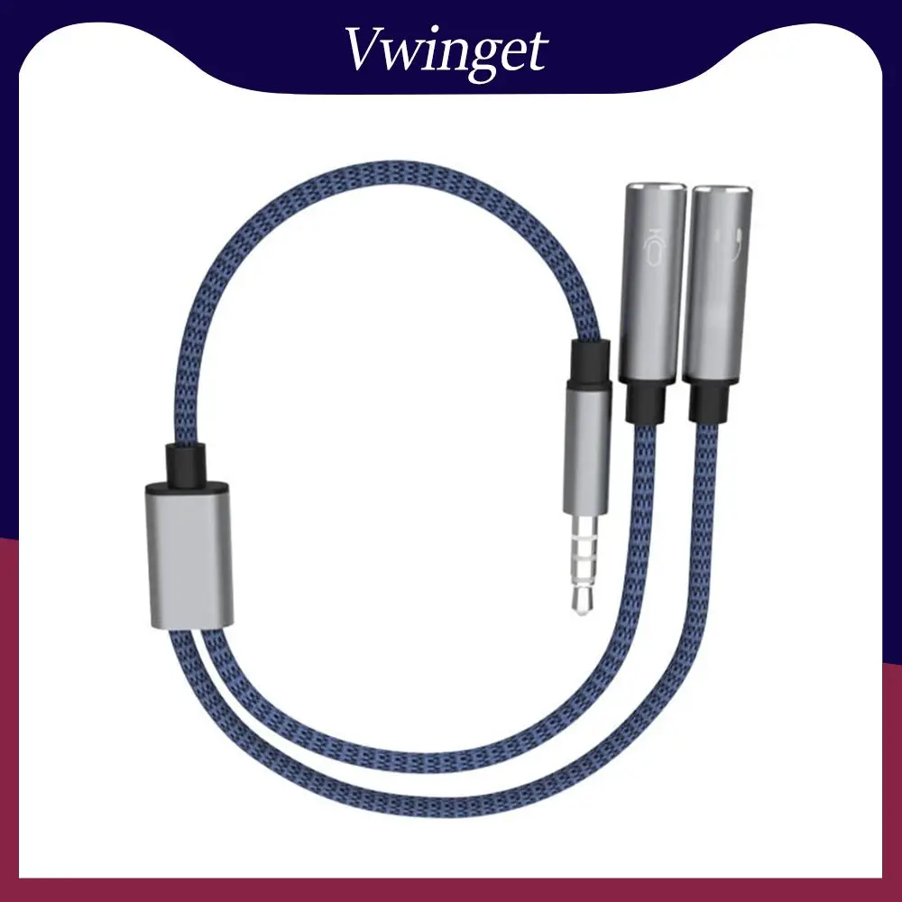 

Male To 2 Female Aux 3.5mm Extension Cable Earphone Connector Headphone Mic Audio Mic Plugs For Iphone Smartphones Tablets Pc
