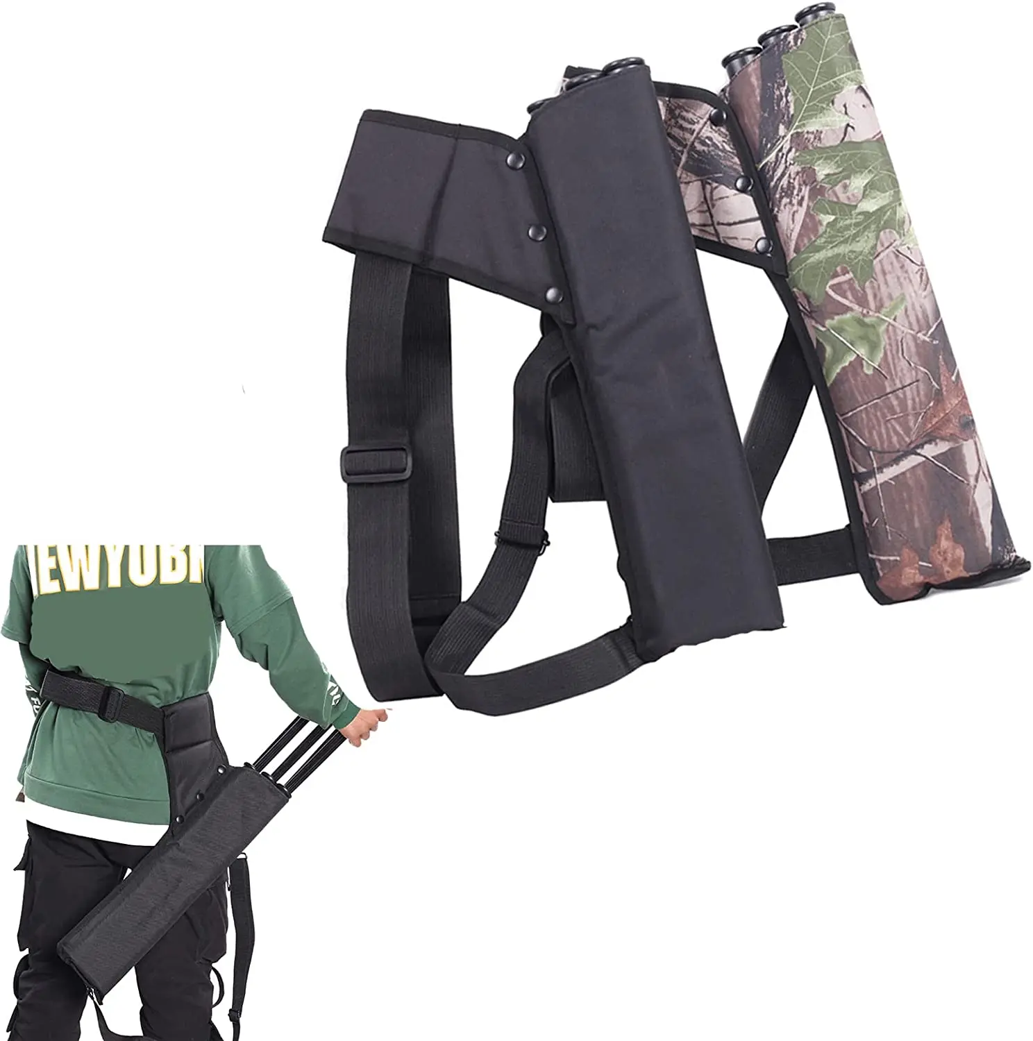 Archery Quiver for Arrows 3 Tubes Hip Quiver Waist Hanged Arrow Archery Carry Bag Adjustable Belt for Hunting Shooting Target Pr