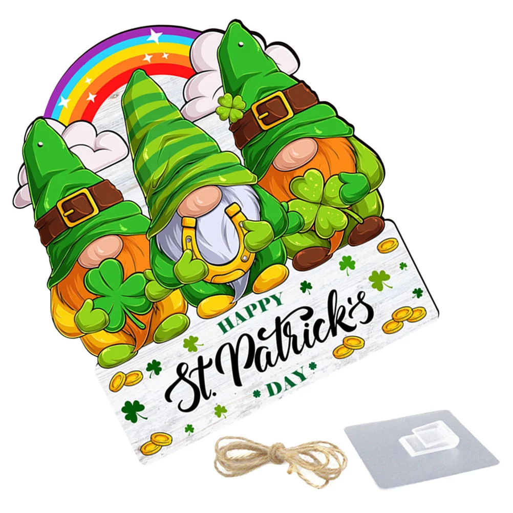 

Saint Patricks Day Decor Welcome Sign Festival Theme Door Hanger Listing Decoration Living Room Party Doorplate Wood
