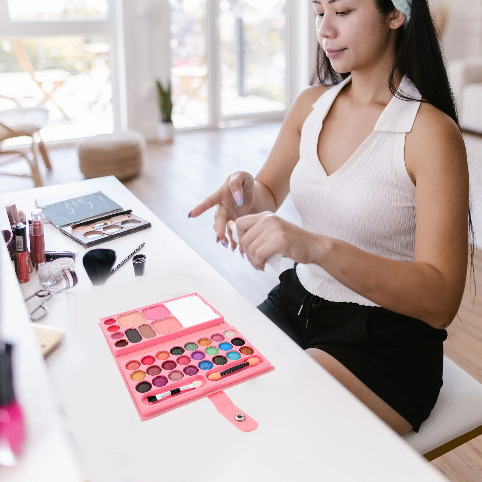 33 цвета палитра для макияжа тени век пудры поддоны начинающих складная сковорода