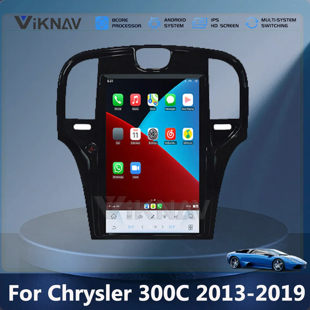 

2din 13,3 дюймовый сенсорный экран для Chrysler 300C 2013-2017 2018 2019 беспроводной CarPlay Android 11 Qualcomm Snapdragon стерео головное устройство