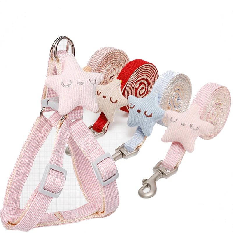 

Cat Dog Harness Vest Collar for Small Medium Dog Cat Accessories Harness and Leash Set Collar for Cats Walking Lead Leash 120cm