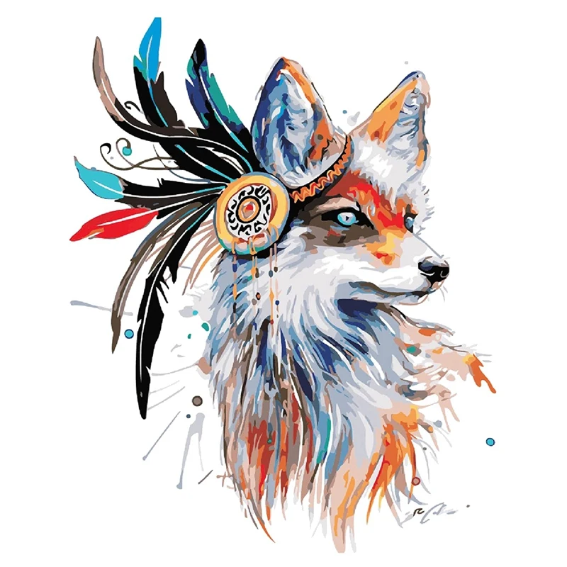 

Paint By Numbers For Adults Beginner,Wall Art Bathtub Picture Oil Painting Acrylic,Fox Wall Decor16x20 Inch Canvas