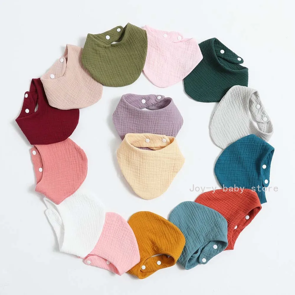 

Baby Bibs Infant Cotton Bib Newborn Solid Color Triangle Scarf Feeding Saliva Towel Bandana Burp Cloth Boys Girls Shower Gift