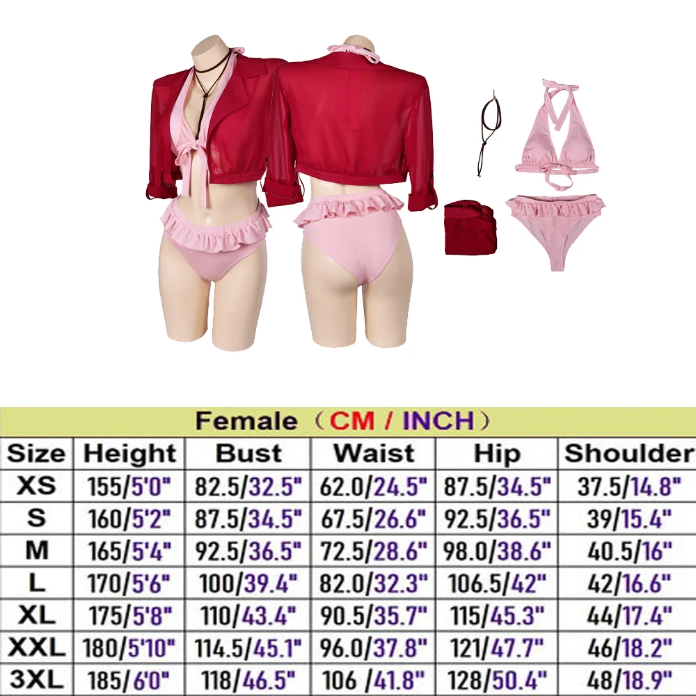 Пляжный Купальник Aerith фантазийный костюм для косплея gainsfun FF7 фантастические