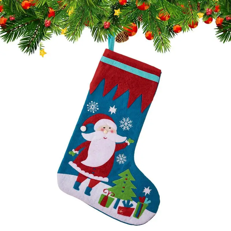 

Christmas Santa Socks Gift Bags Xmas Tree Ornament Gift Santa Claus Gift Bag For New Year Party Hangings Decoration For Home