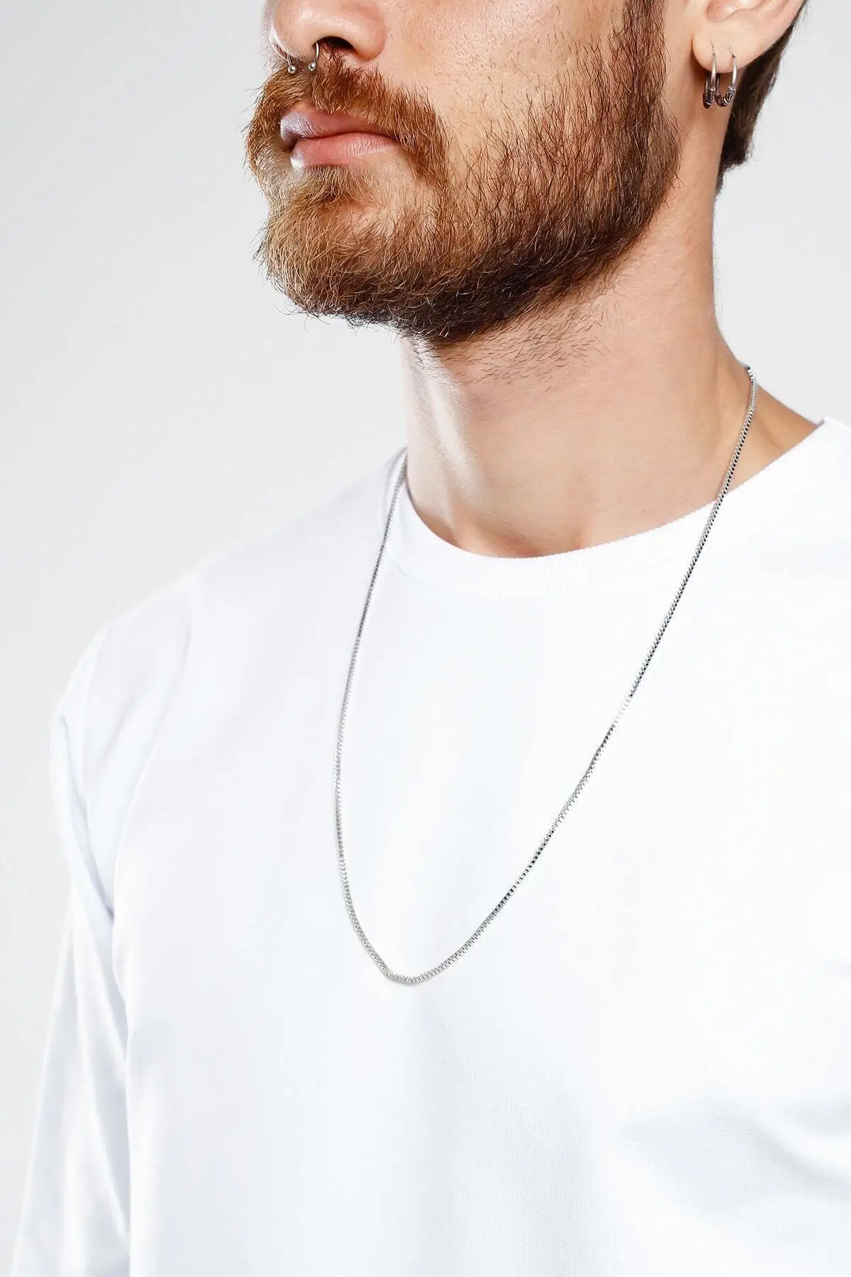 

Unisex Silver Color Cube Chain Necklace