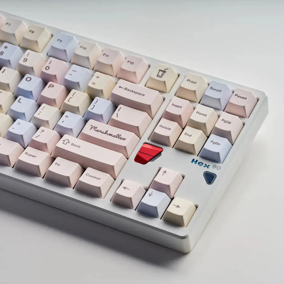 Фото Клавиши Qwertykeys ONEKEY Marshmallow PBT Dye Sub для механической клавиатуры, профиль Cherry, для самостоятельной сборки клавиатуры №4