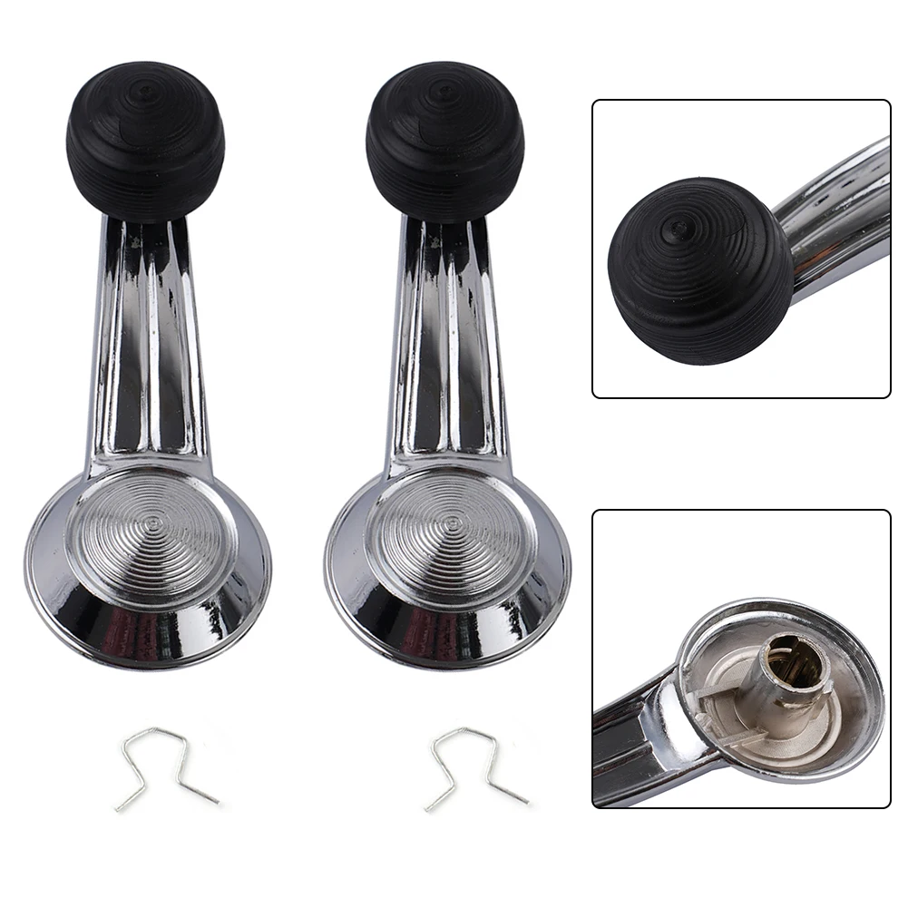

2pcs Chrome Door Crank Handle 20348200 For Chevy Chevette Crank Handle 1976-83 Crank Handle Interior Accessories