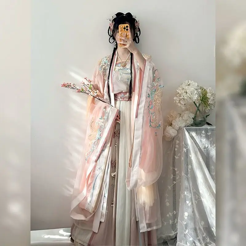 

Китайское платье Hanfu, женское традиционное танцевальное платье с вышивкой