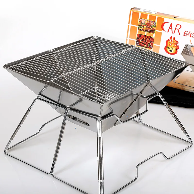 

Large Portable Folding BBQ Grill Stove 4 Person Outdoor BBQ Rack
