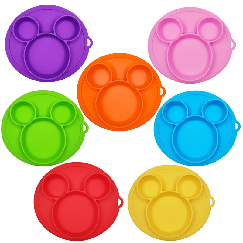 

Baby Silicone Plate Kids Bowl Plates BPA Free Baby Feeding Suction Bowls Silica Gel Dishes Cartoon Children Training Tableware