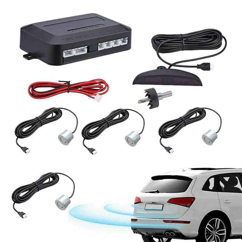 

Car Distance Detection Sensor Auto LED Parking Sensor Kit Vehicle Parking Rear Reverse 4 Sensor Radar Display Distance Alarm Kit