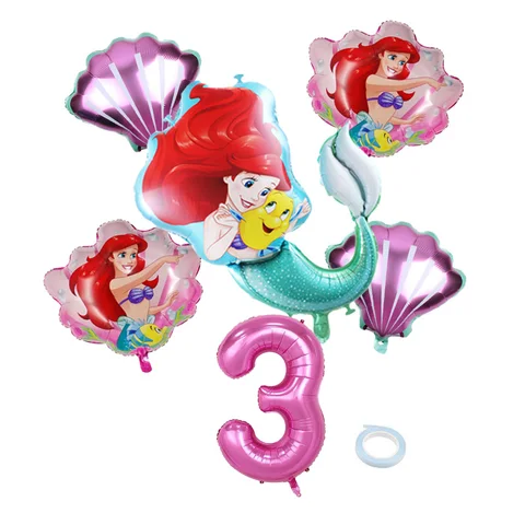 Воздушный шар Disney для вечеринки «русалка вечерние, фольгированный шар для девочек под морем, украшение для первого дня рождения, детский праздник «русалка»