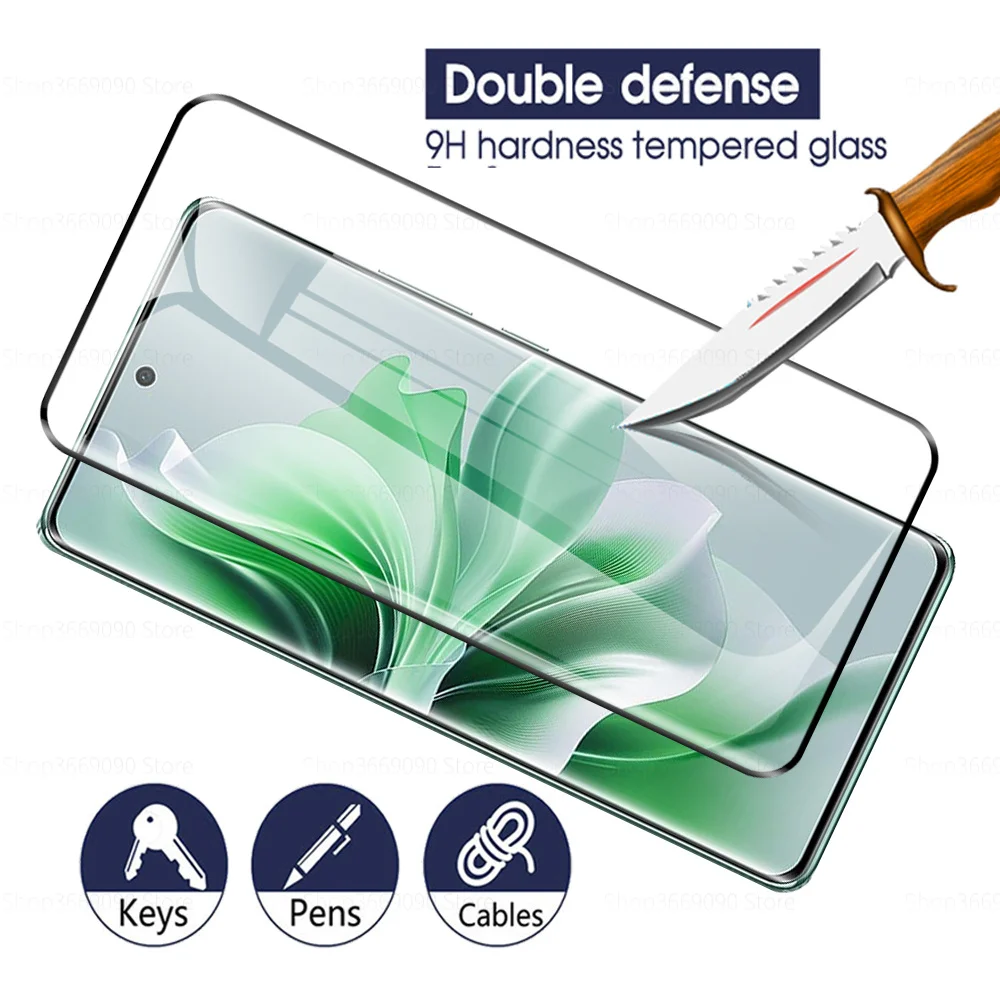 3 шт. 100D защитный стеклянный чехол с полным покрытием для Oppo Reno11 Pro 5G закаленное