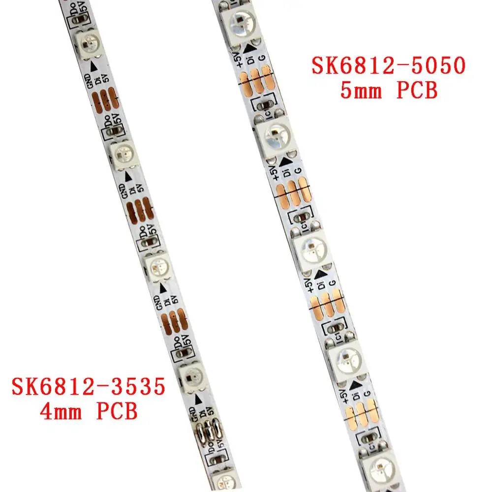 1 м 2maddressable 5050 5 мм PCB SK6812 3535 4 мм 5 мм PCB SMD RGB Гибкая фотолента DC5V вход 60 пикселей/м тот же ws2812b