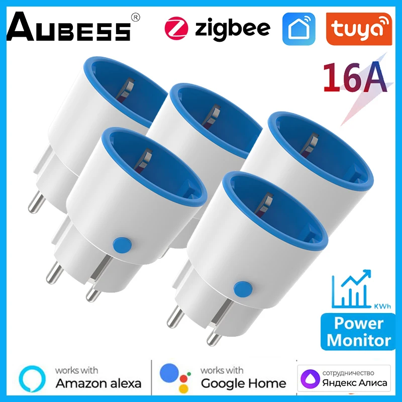 

Smart Plug Zigbee 3.0 Socket EU 16A 3680W Energy Monitor Timing Function Tuya SmartLife APP Control Works With Alexa Google Home