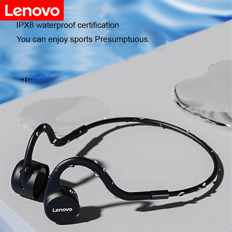 

Оригинальные спортивные наушники Lenovo X5 с костной проводимостью, реальная водонепроницаемость Ipx8, беспроводные наушники BT 5,0, силиконовый ч...