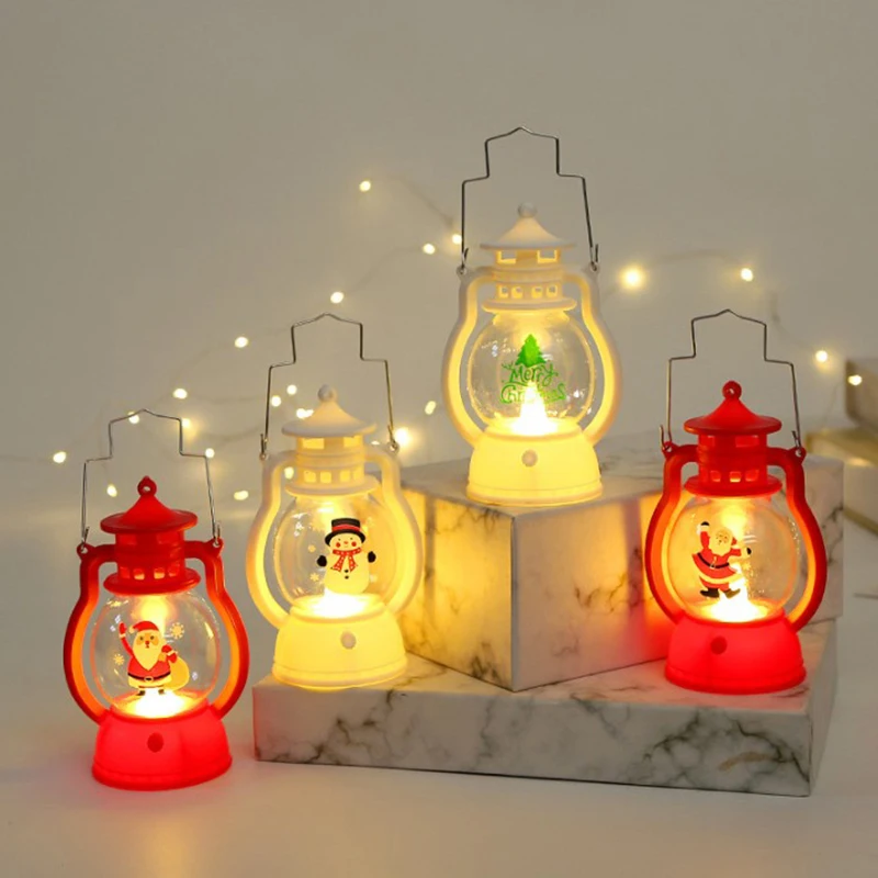 

Christmas Lanterns Angel Light Up Xmas Decoration Ornament Santa Claus Christmas Lantern Snowmen Pattern For Party Props