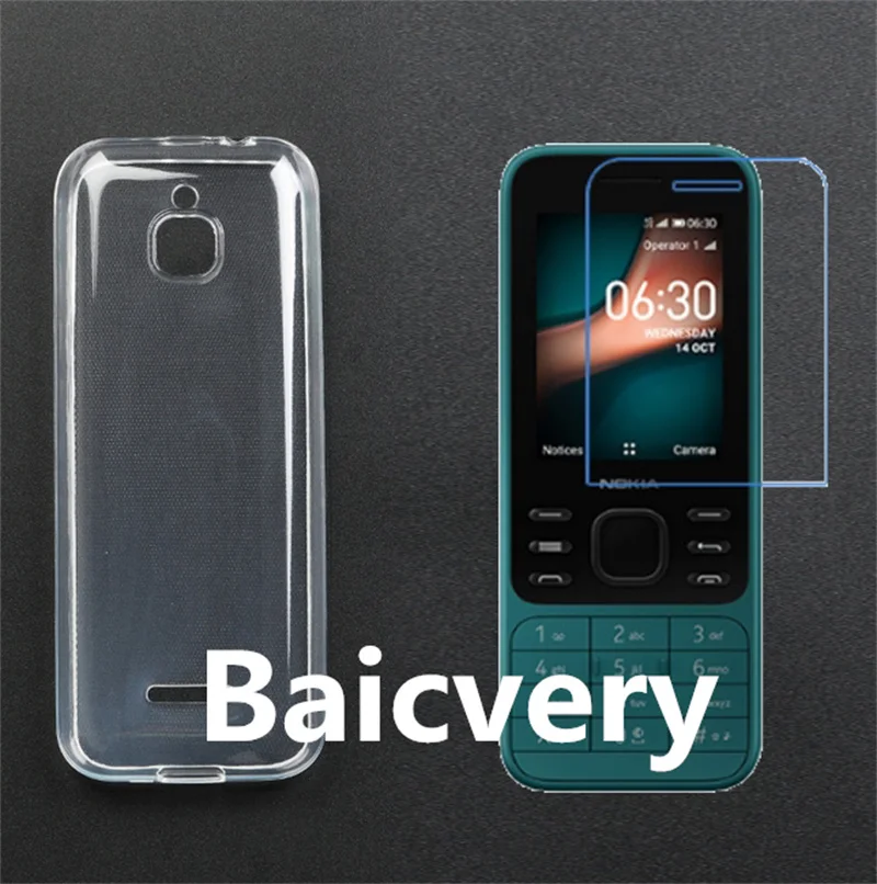 Модная Мягкая силиконовая задняя крышка из ТПУ для Nokia 6300 4G / N8000 4g, чехол для телефона с защитной пленкой для экрана Nokia 8000 4G