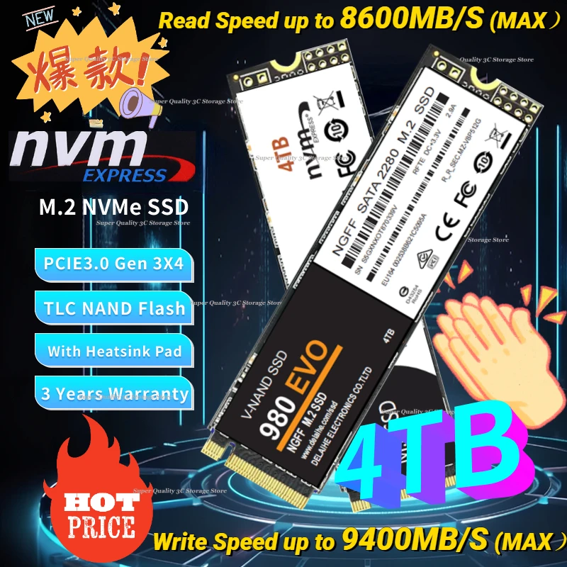 

SSD Nvme M2 8TB 4TB 2TB 1TB 512GB 256GB 128GB Pci-e 3.0x4 SSD Nvme Internal Solid State Disk Hard Disk For PC Laptop Computer