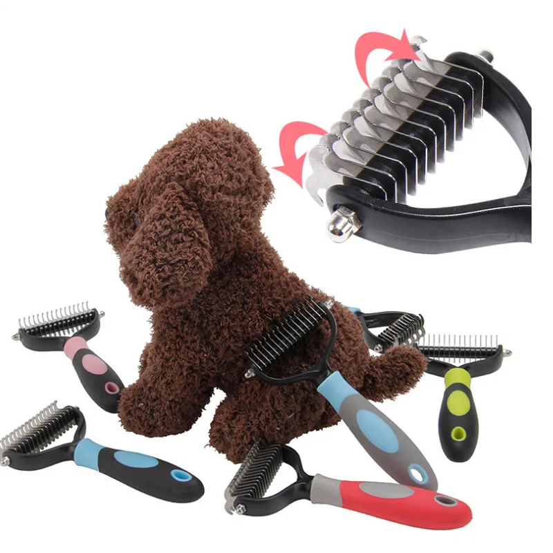 Профессиональная расческа для вычесывания домашних животных двухсторонняя