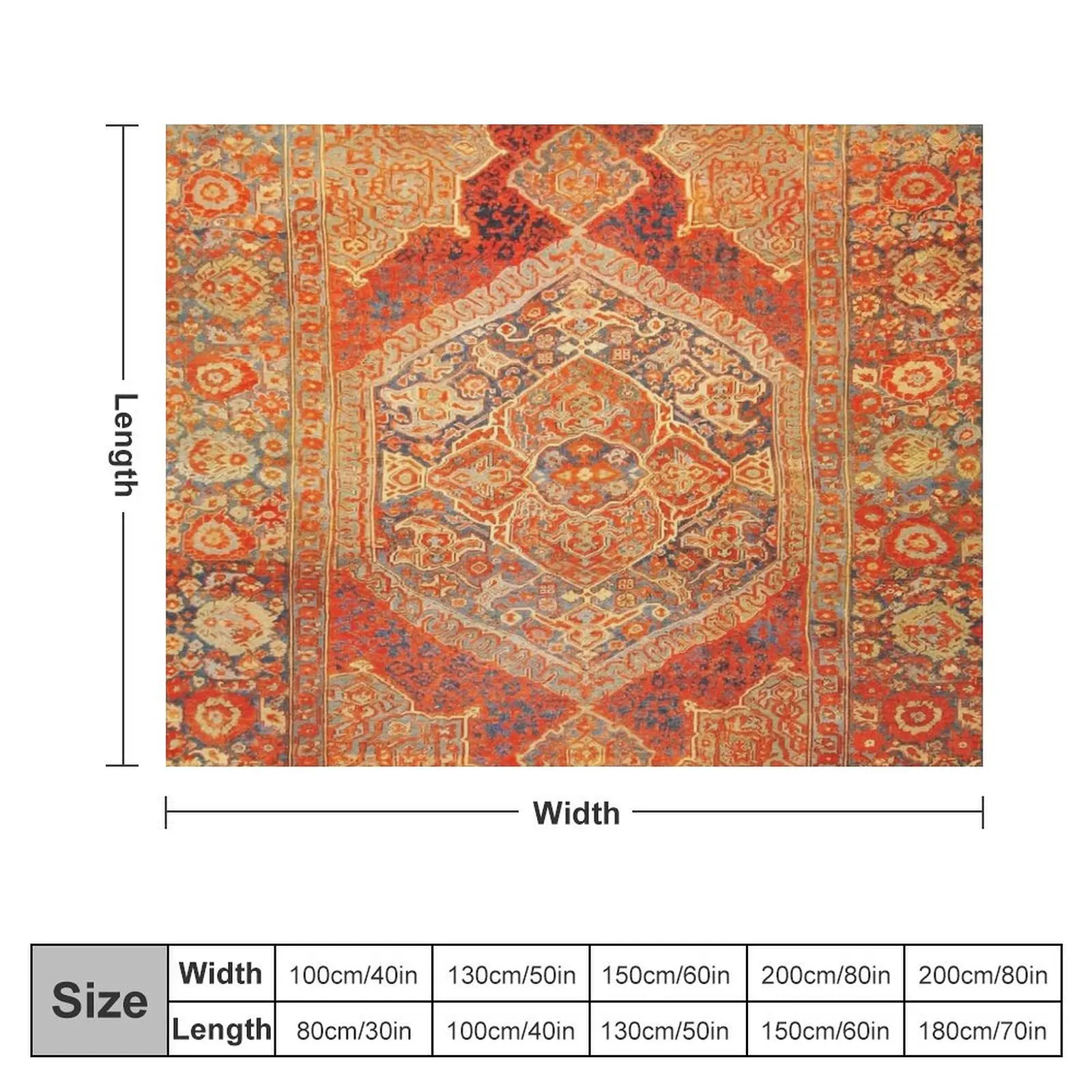 Античный турецкий коврик в стиле 18-го века с изображением смитрны Oushak плед