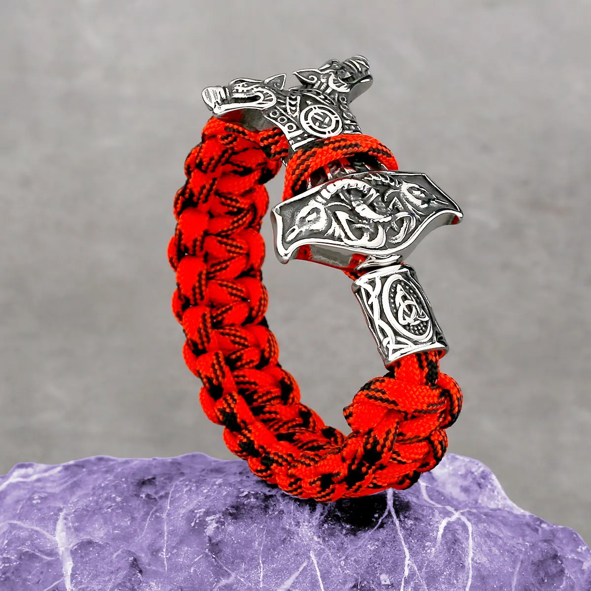 

New Odin Boutique Creative Thor's Hammer Bracelet Overbearing Yak Pattern Viking Jewelry Stainless Steel Free Shipping Products
