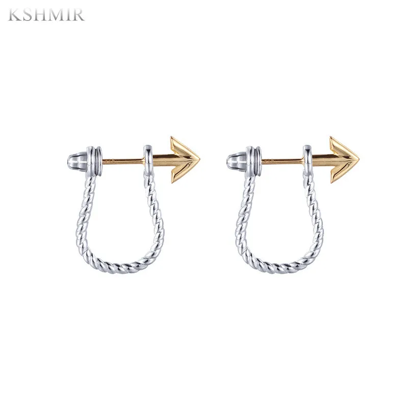 

kshmir's new twist circle Stud style retro hollow arrow earrings for women's senior sense earrings