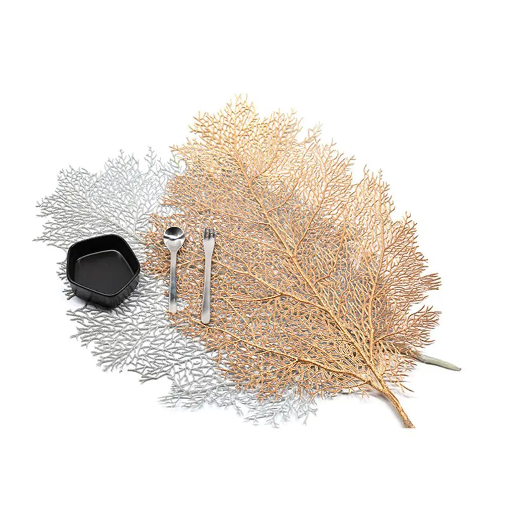 

Dining Hollow Out Elegant Table Placemat Anti-hot Mat Simulation Coral Branch Heat Resistant Pad Household Pad