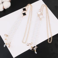 delicate clover pearl beaded mask chain eyeglasses chain pendant necklace female accessories hanging lanyard holder strap