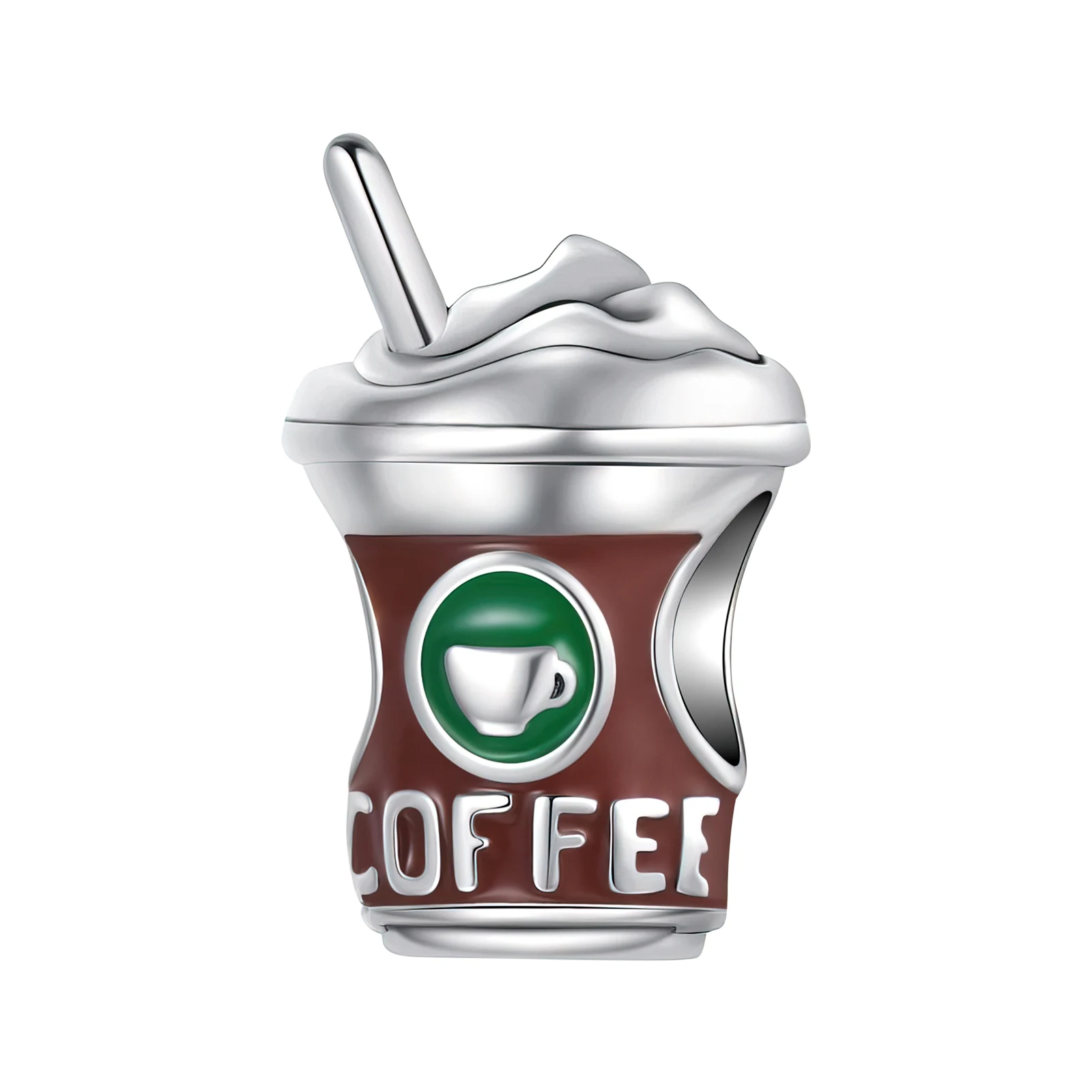 Стерлингового серебра 925 пробы кофейные чашки кулон с мороженым подвеска