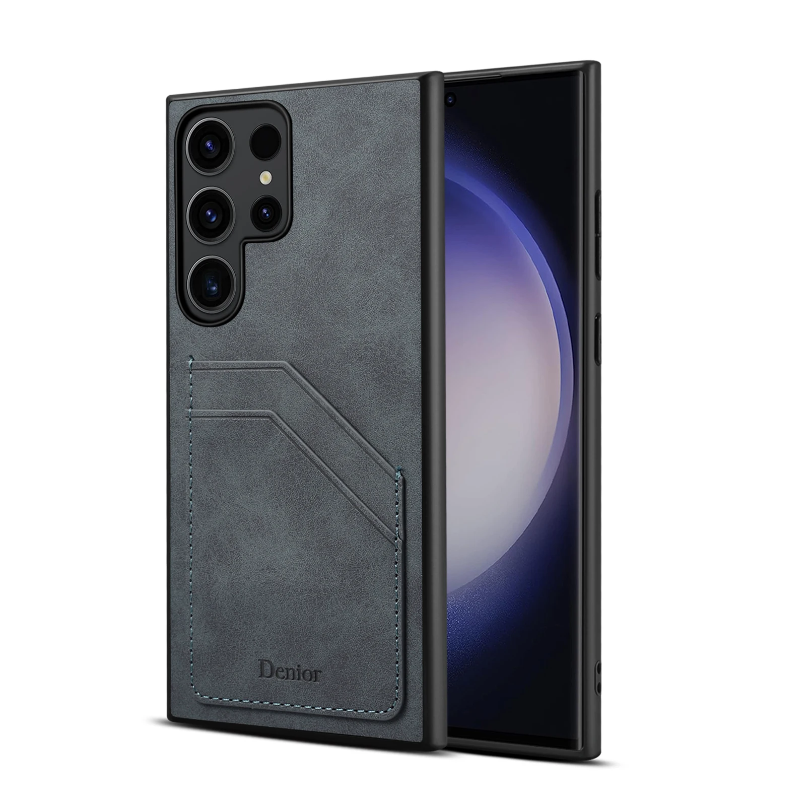 Высококачественный деловой минималистичный кожаный чехол с двумя картами для