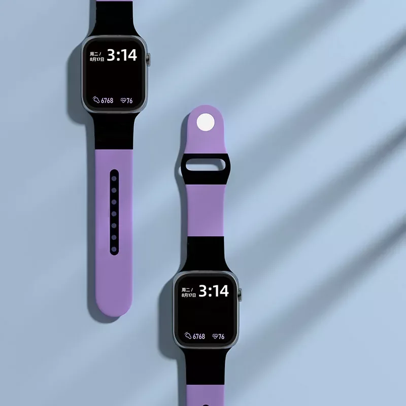 

Silicone Strap For Apple watch band 44mm 45mm 42mm watchband bracelet iWatch 40mm 38mm 41mm correa apple watch series 6 5 3 SE 7