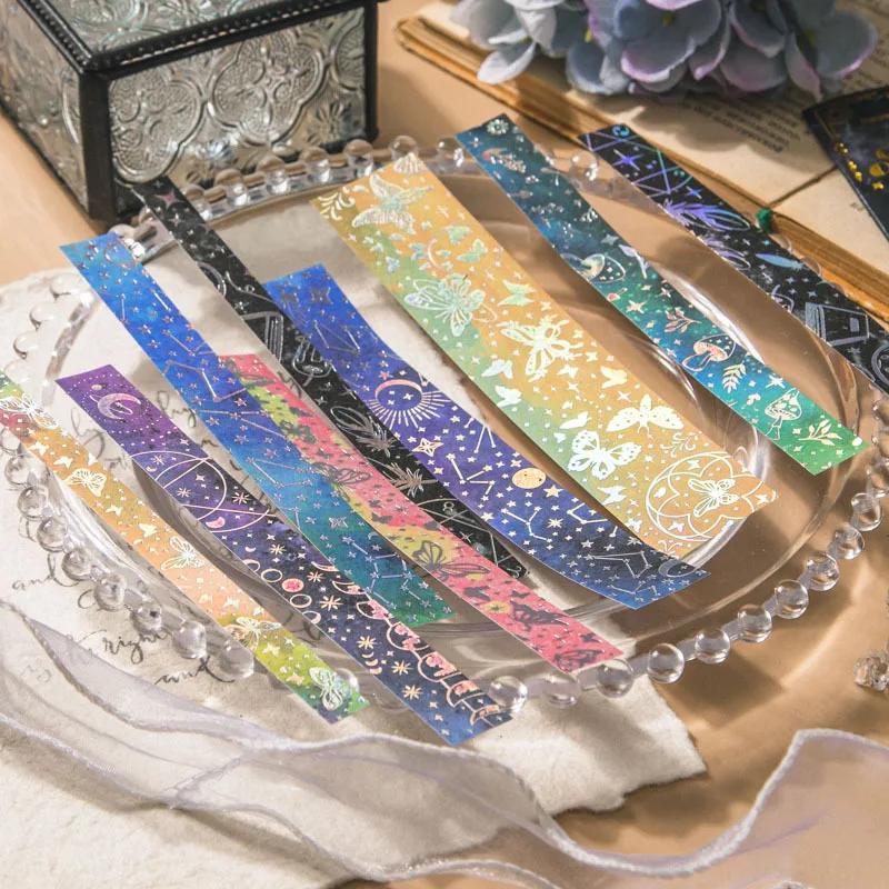 

20Pcs Vintage Starry Sky Stickers Butterfly DIY Diary Junk Journal Planner Decoration Strip Label Album Scrapbooking Sticker