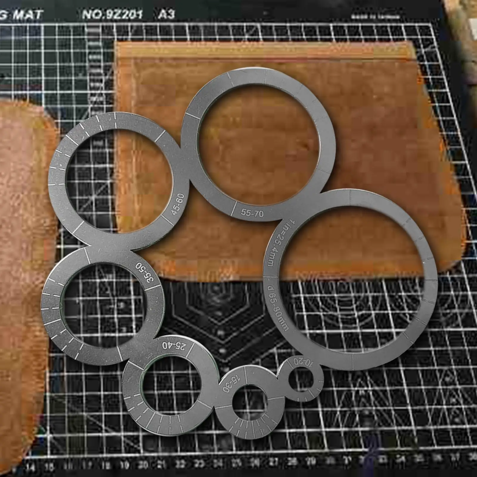 

Leather Corner Ruler Metal Circle Templates for Drawing DIY Supplies