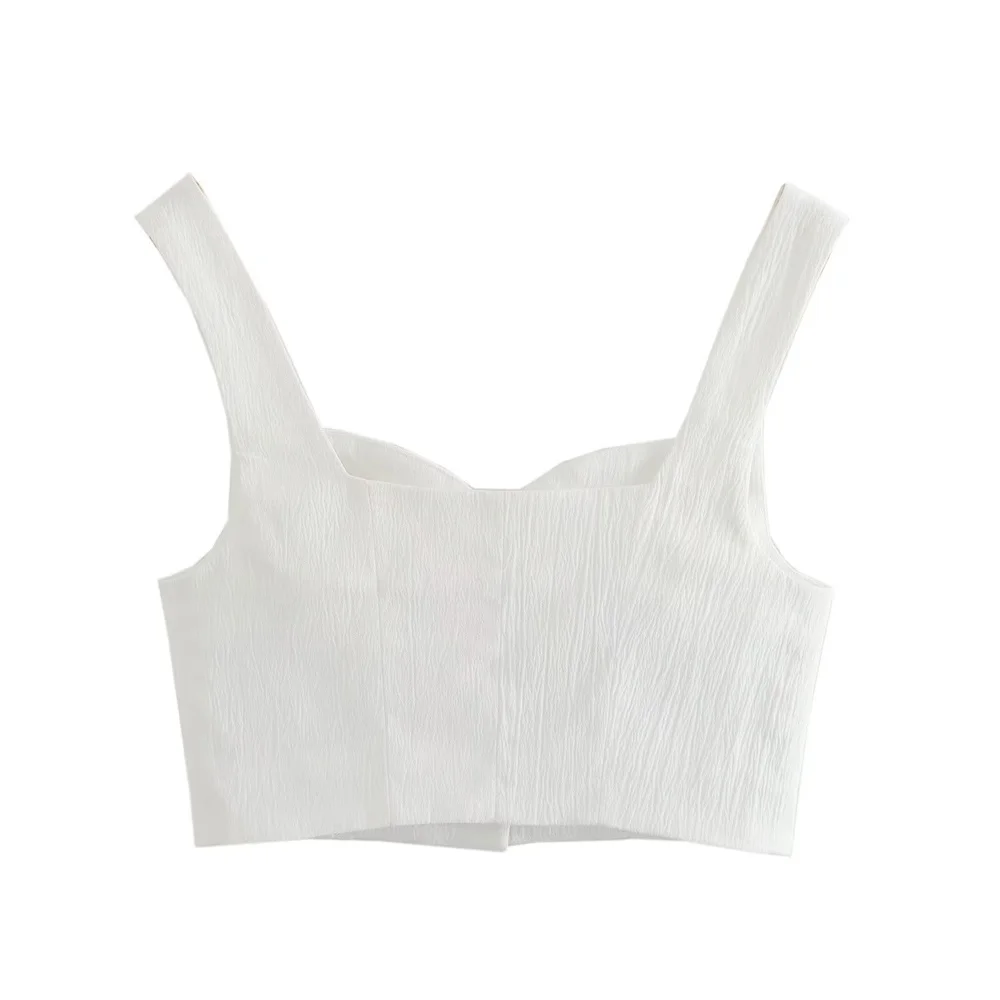 Women White Crop Vest Shorts 2 Piece Set Summer Office Lady Single Breasted Slim Top and High Waist Straight Shorts Casual Suit