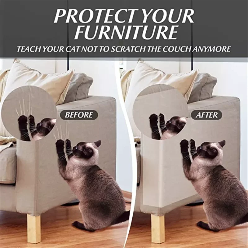 

2023New Scratch Cat Couch Protector Double Sided Clear Anti-Scratch Cat Deterrent Training Tape Furniture Protectors from Cat