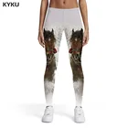 Женские леггинсы KYKU, летние облегающие леггинсы с принтом животных