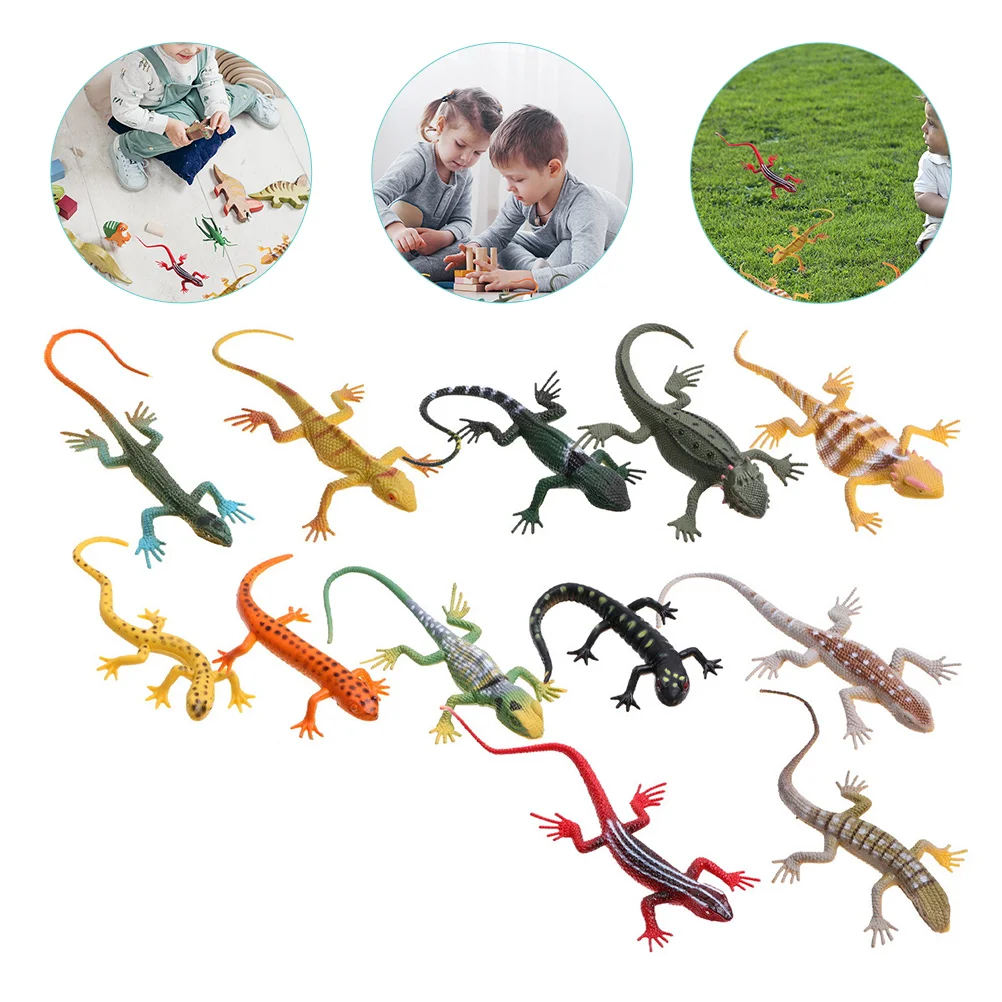 

12pcs Kids Educational Lizard Figurines Simulation Lizard Models Desktop Decors