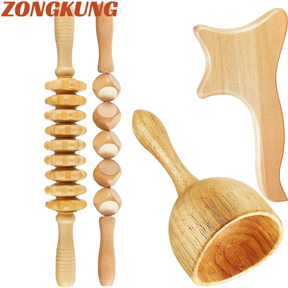

Wood Therapy Massage Tools for Body Shaping,Maderoterapia Kit,GuaSha Tool Lymphatic Drainage Massager,Wooden Body Sculpting Tool