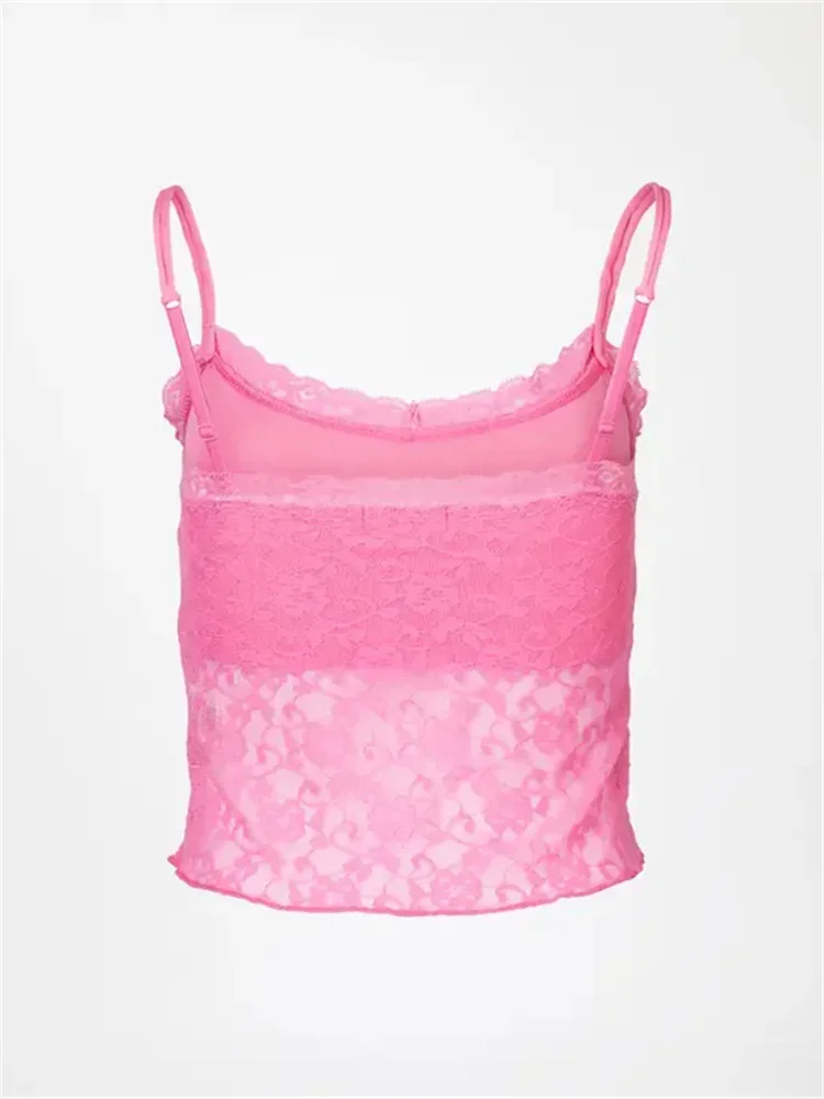 Женский Прозрачный Топ С Кружевной Отделкой CHRONSTYLE В Стиле Пэчворк Майка Без